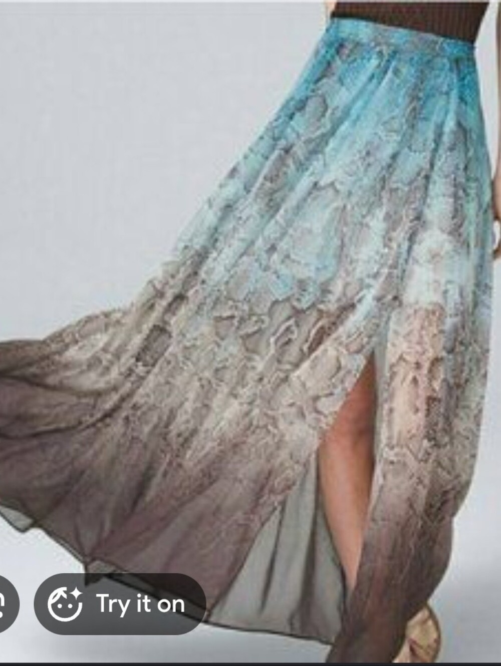 White House Black Market Ombre Snakeprint Maxi Skirt - Blue/Taupe/Brown